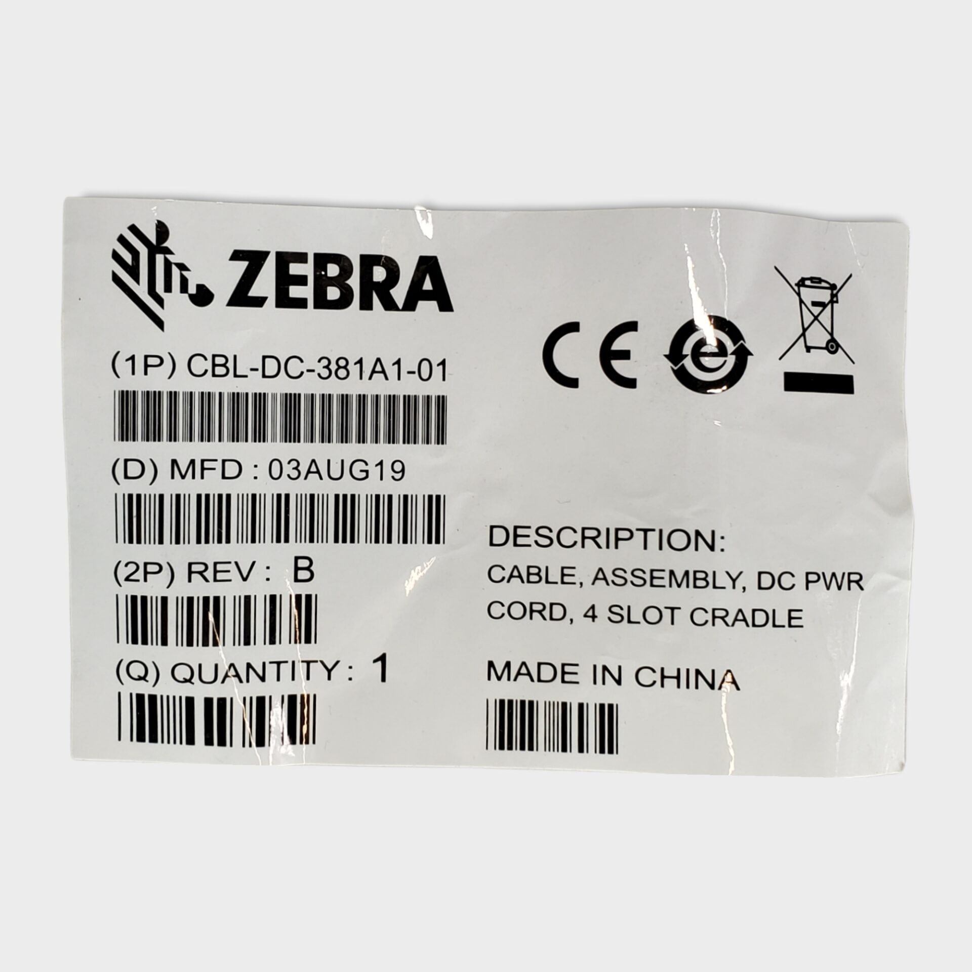 Zebra CBLDC381A101 Power Cable NEW Resale Technologies